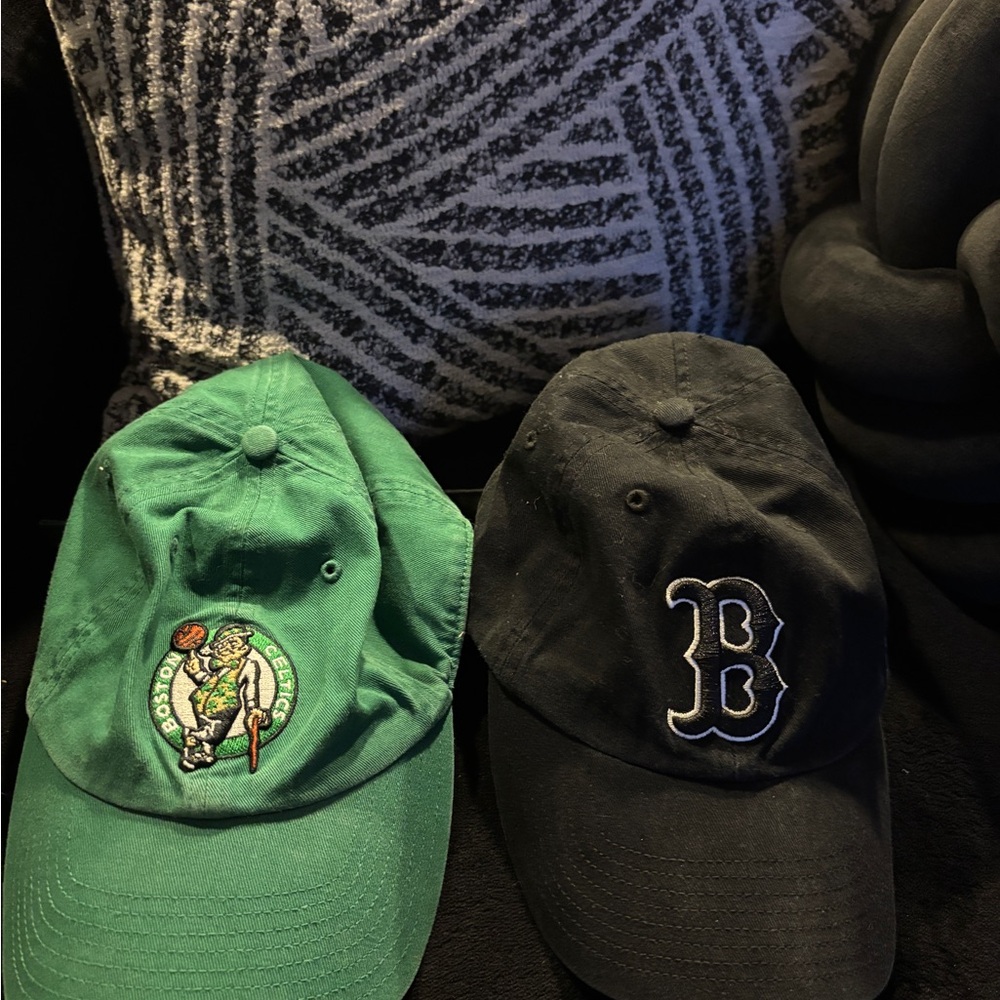 Mitchell & Ness Green and Black Hats
